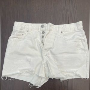 We the Free White Jean Shorts